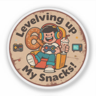 Sticker Améliorer Mes Snacks ! Drôle Pixel Art Joueur