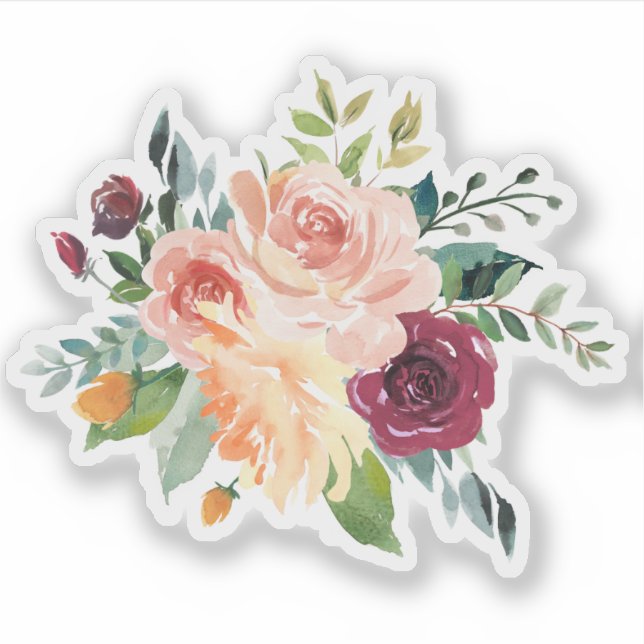 Sticker Aménagement fleuri coloré (Devant)