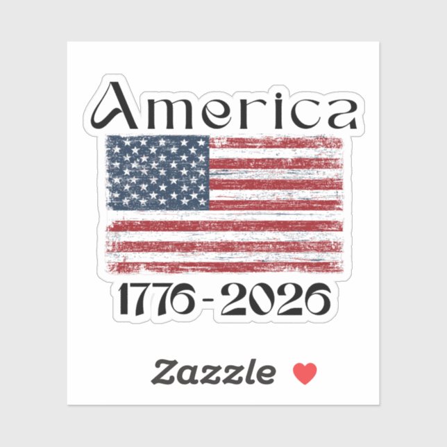 Sticker America Flag 1776 to 2026 USA 250th Anniversary  (Feuille)