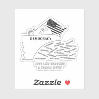 Sticker America Going Off The Cliff In Black