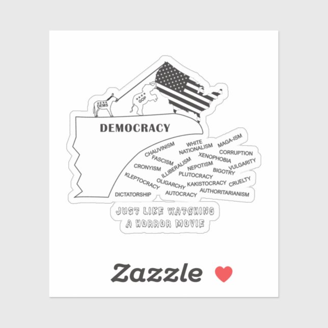 Sticker America Going Off The Cliff In Black (Feuille)