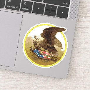 Sticker Américain patriote vintage Eagle et bouclier
