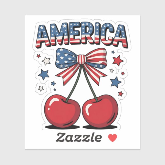 Sticker American Coquette Bow Cherche esthétique USA Drape (Feuille)