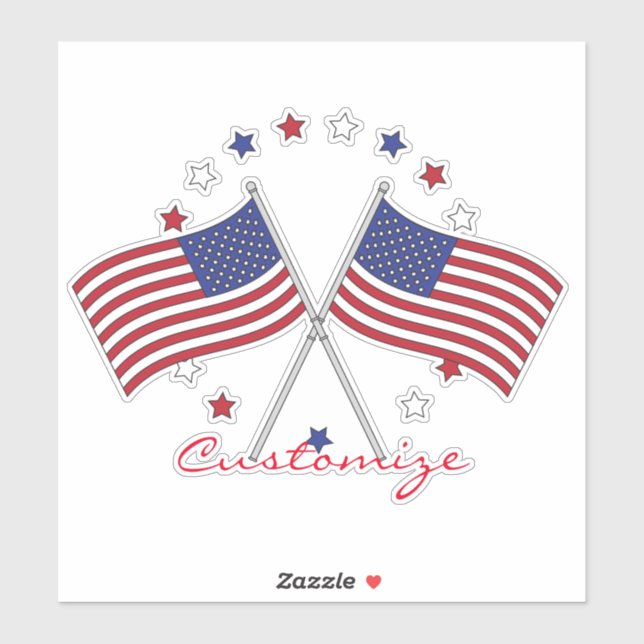 Sticker American Flags Thunder_Cove Patriotic 4th of July (Feuille)