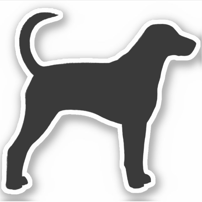 Sticker American Foxhound Silhouette Cool Chien race Vinyl (Devant)