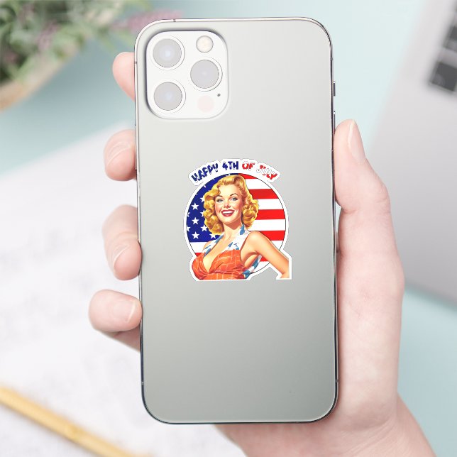 Sticker American Retro Pin-up Girl Art (Téléphone)