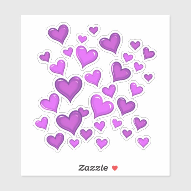 Sticker Amethyst Dancing Hearts (Feuille)