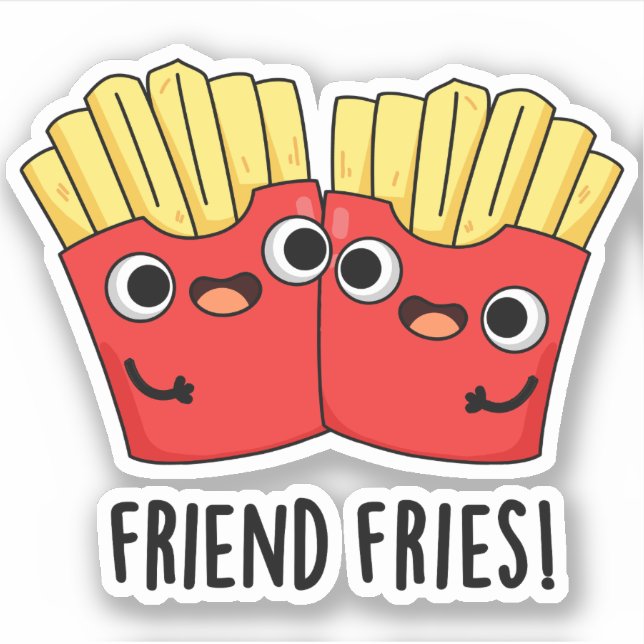 Sticker Ami Fries Funny BFF Pun (Devant)