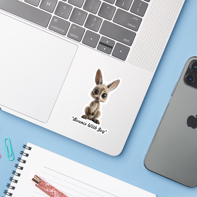 Sticker "Ami Roo mignon" (Ordinateur portable avec iPhone)