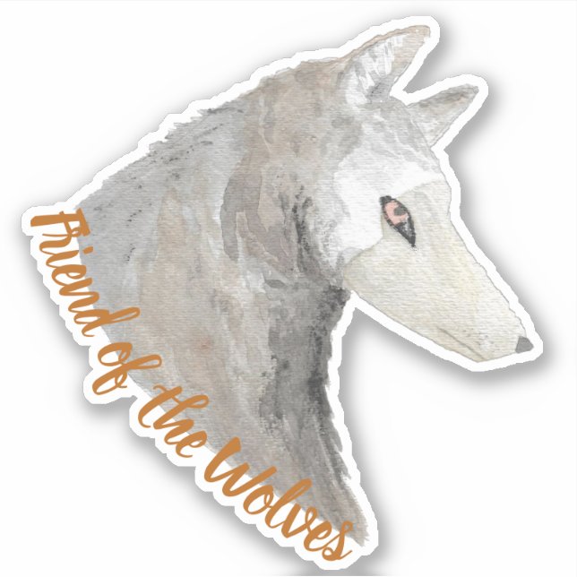 Sticker Amis des loups de l'aquarelle (Devant)