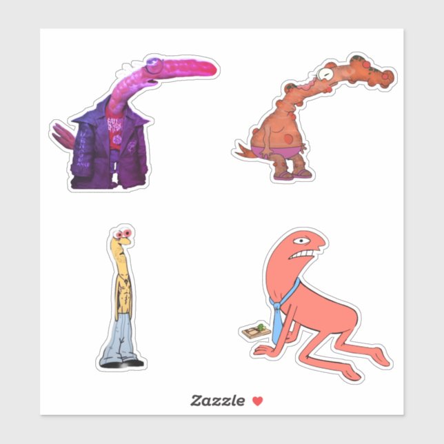 Sticker Amis souriants crevettes la goutte Adulte Cool de  (Feuille)