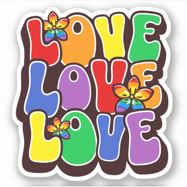 Sticker Amour arc-en-ciel (Devant)