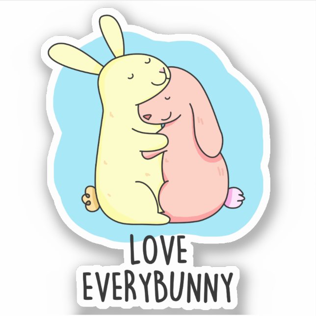 Sticker Amour Chaque Lapin Drôle Lapin Pun (Devant)