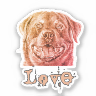 Sticker Amour de Rottweiler