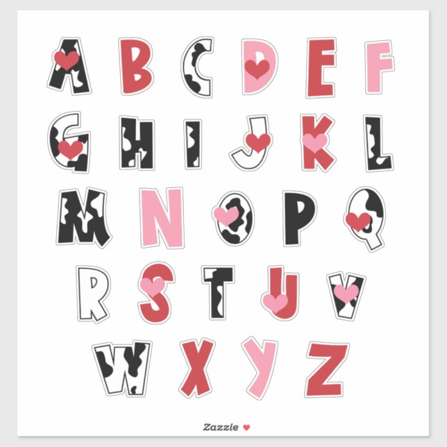 Sticker Amour des personnes âgées [alphabet majuscule] (Feuille)