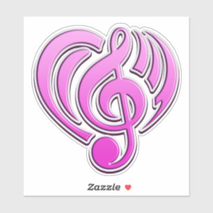 Sticker Amour Musical Vibrations Rose Musique Note DJ