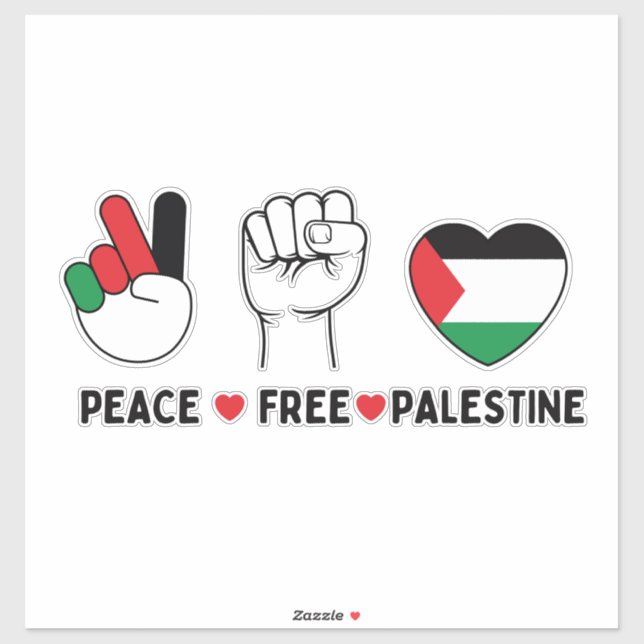 Sticker amour pour la paix Palestine -liberté pour les Pal (Feuille)