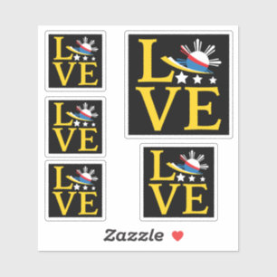 Sticker Amour - Typographie du drapeau philippin