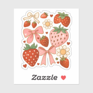 Sticker Amoureux de fraises Cute Fruit Festif