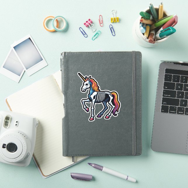 Sticker Amoureux de licorne squelette drôle déguisement Ha (Couverture iPad)