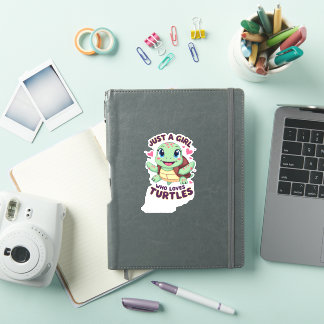 Sticker Amoureux de tortues de mer juste une fille qui aim