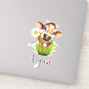 Sticker Amoureux des animaux de Vache Vegan