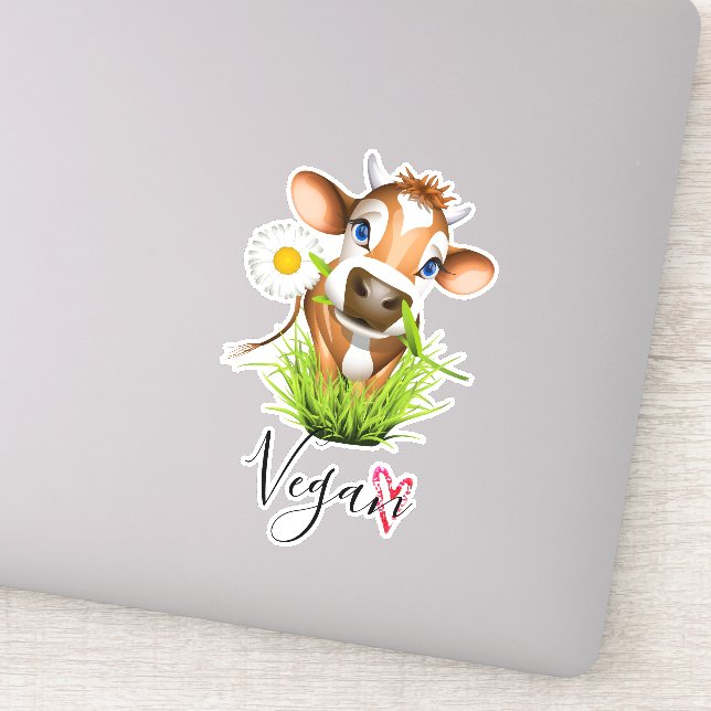 Sticker Amoureux des animaux de Vache Vegan (Détail)