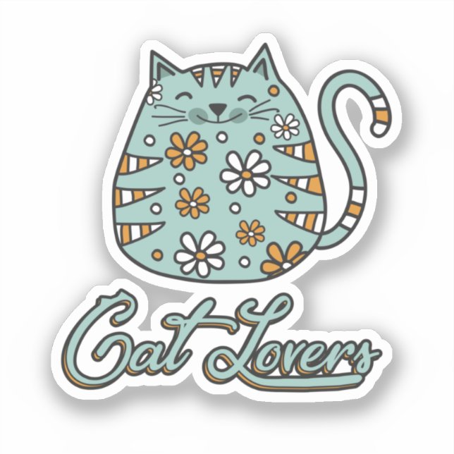 Sticker Amoureux des chats (Recto)