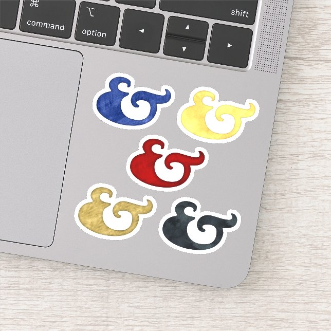 Sticker Ampersandes colorées d'aquarelle | Style nautique (Détail)
