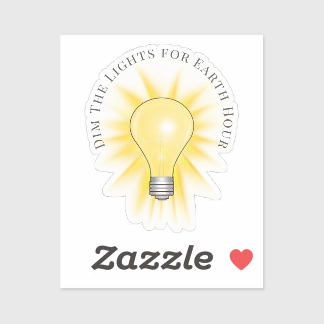 Sticker Ampoule lumineuse Dim Les lumières Heure de la Ter (Feuille)