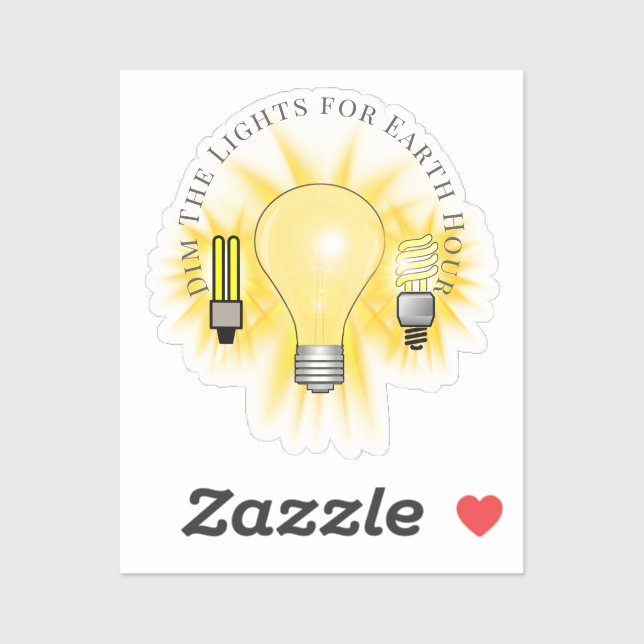 Sticker Ampoules lumineuses Dim The Lights Earth Hour (Feuille)