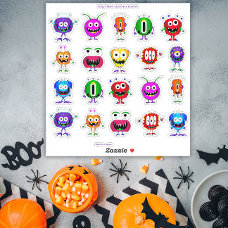 Sticker Amusant, coloré, Monstres de dessin animé