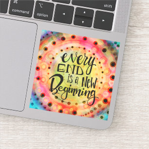 Sticker Amusant joyeux Nouveau Commencement Inspirationnel