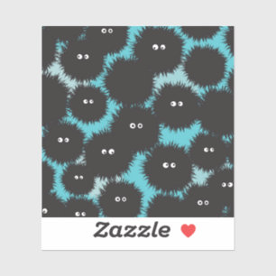 Sticker Amusant monstres noirs moelleux