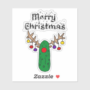 Sticker Amusant Pickle Reindee Joyeux Art de Noël
