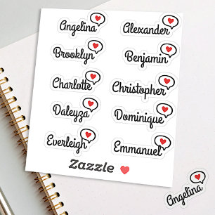 Sticker Amusant Red Heart Speech Bubble Invité Liste 10 No