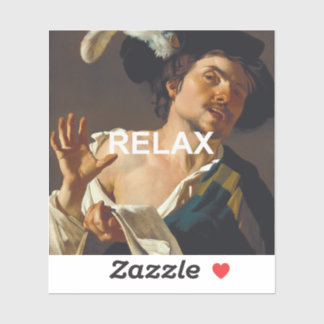 Sticker Amusant "Relax" Texte + Peinture Renaissance