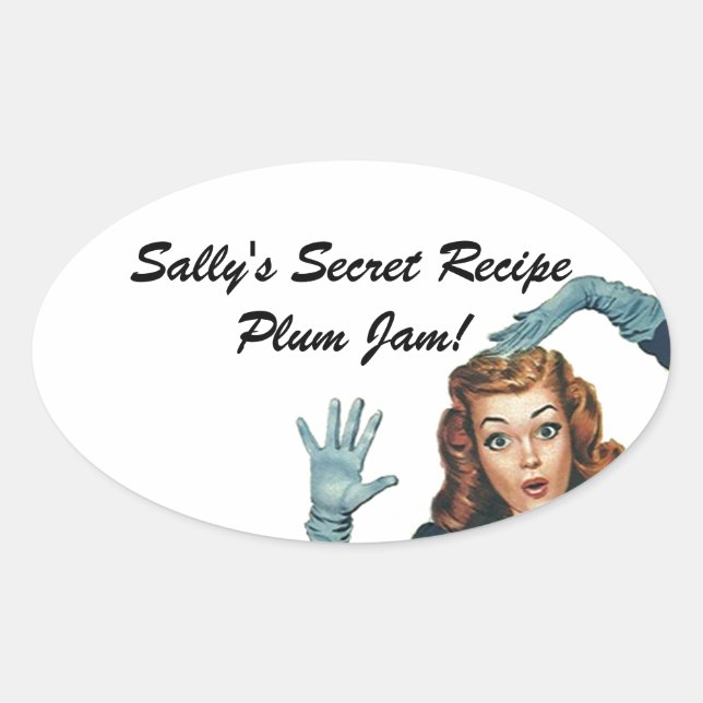 Sticker amusant Retro Lady Home Canning Secret Rec (Devant)