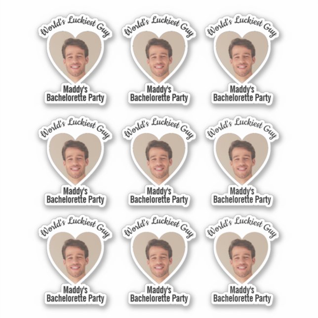 Sticker Amusante Bachelorette Party Groom's Face Favor (Devant)