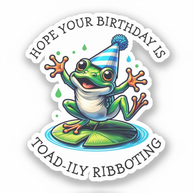 Sticker Amusante Grenouille à thème Anniversaire (Recto)
