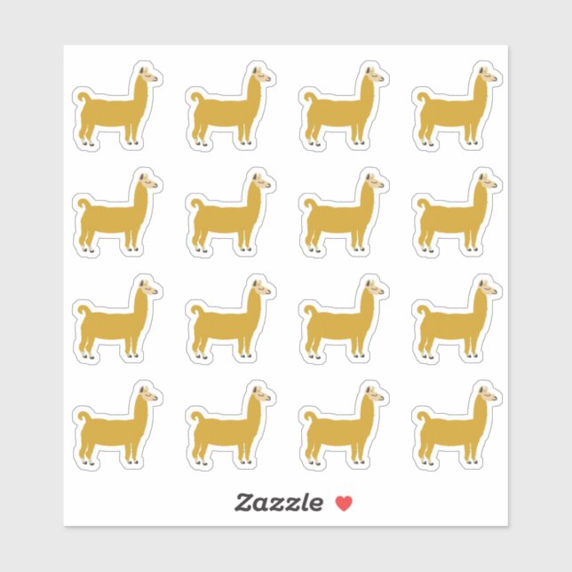 Sticker Amusante Llama Animal (Feuille)