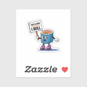 Sticker Amusants Kawaii Sushi roulis