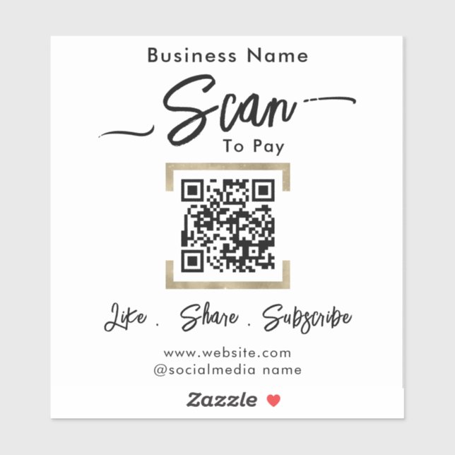 Sticker Analyser pour payer le code QR métier (Feuille)