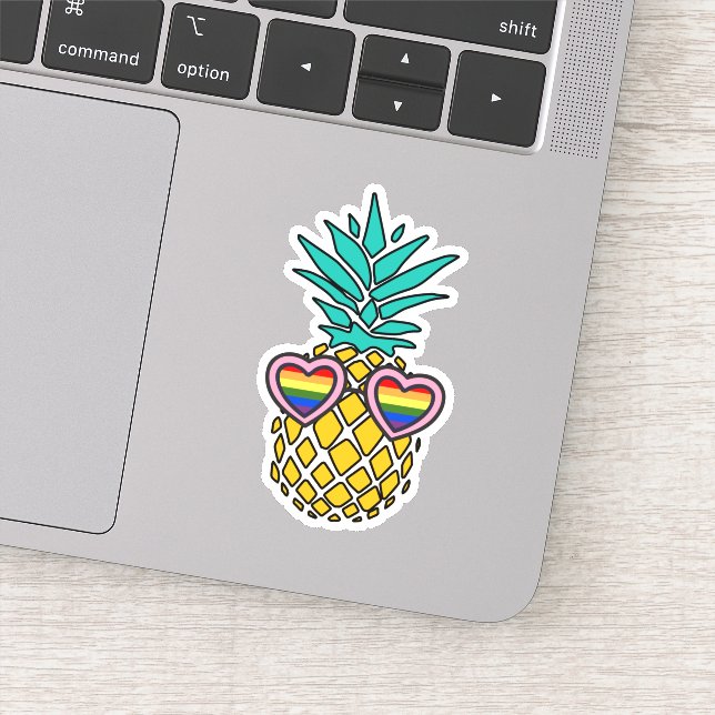 Sticker Ananas | Lunettes de soleil à drapeau arc-en-ciel (Détail)