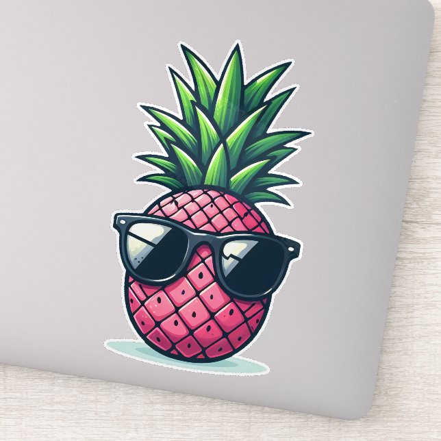 Sticker Ananas rose Preppy (Détail)