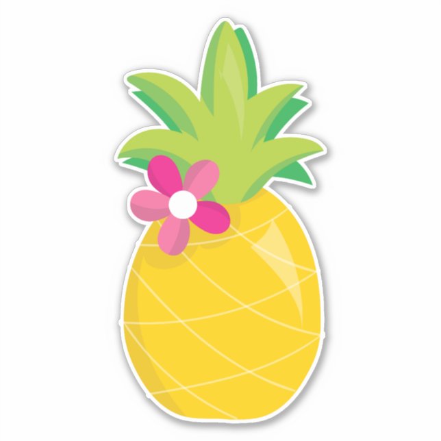 Sticker Ananas tropical lumineux (Devant)