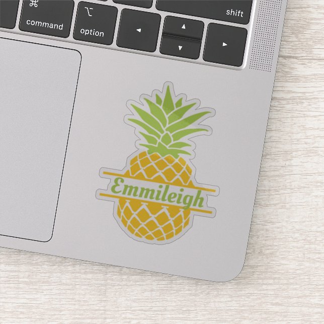 Sticker Ananas vert jaune tendance (Détail)