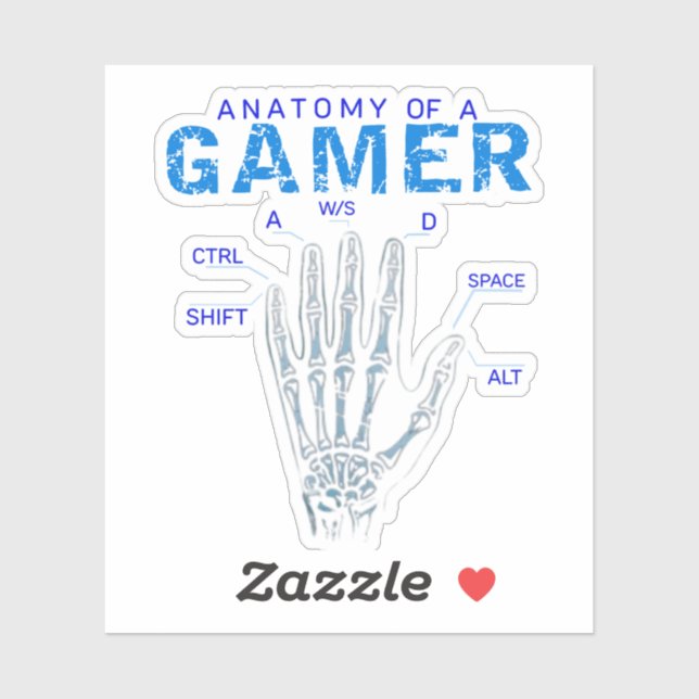 Sticker Anatomie de la main de squelette pour les joueurs  (Feuille)