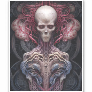 Sticker Anatomie Surréelle Horreur Sci-Fi Art