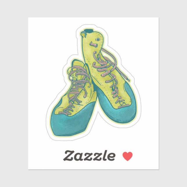 Sticker Ancienne escalade chaussures rock escalade (Feuille)